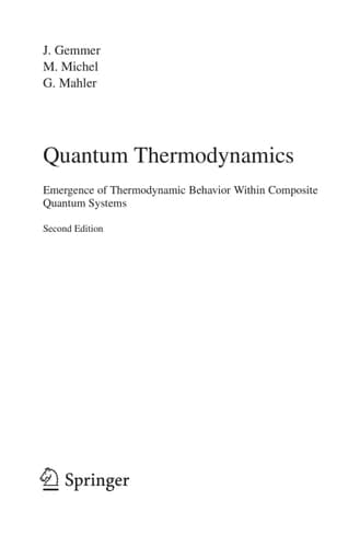 Quantum Thermodynamics Emergence of Thermodynamic Behavior Within Composite Quantum Systems