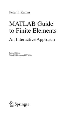 MATLAB Guide to Finite Elements An Interactive Approach