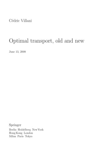 Optimal Transport Old and New