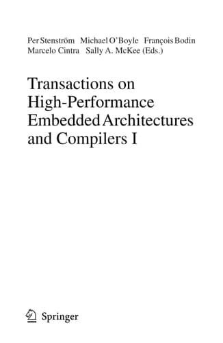 Transactions on High-Performance Embedded Architectures and Compilers I