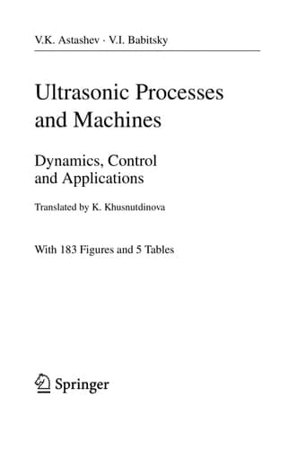 Ultrasonic Processes and Machines Dynamics, Control and Applications