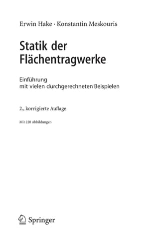 Statik der Flächentragwerke: Einführung mit vielen durchgerechneten Beispielen (Springer-Lehrbuch) (German Edition)