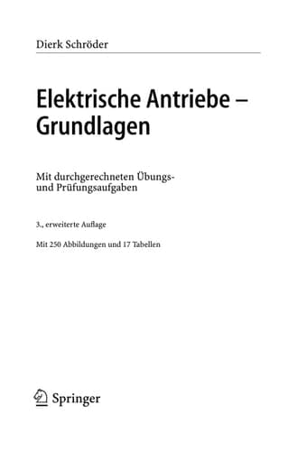 Elektrische Antriebe Mit 17 Tabellen. Grundlagen