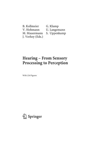 Hearing - From Sensory Processing to Perception