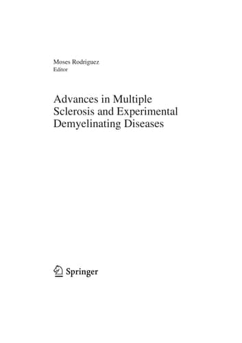 Advances in Multiple Sclerosis and Experimental Demyelinating Diseases