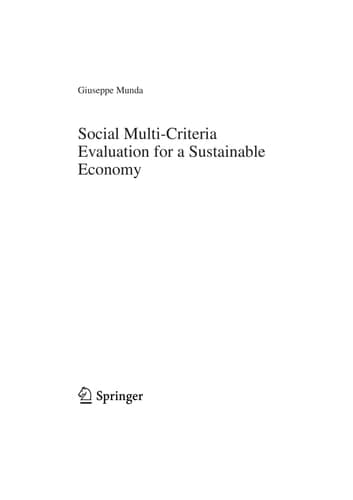 Social Multi-Criteria Evaluation for a Sustainable Economy