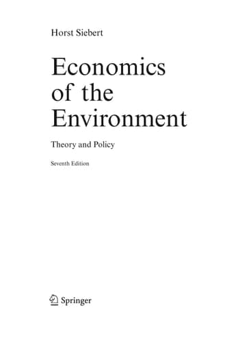 Economics of the Environment Theory and Policy