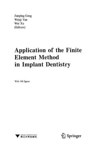 Application of the Finite Element Method in Implant Dentistry