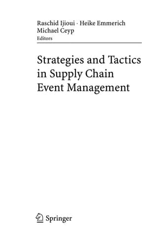Strategies and Tactics in Supply Chain Event Management