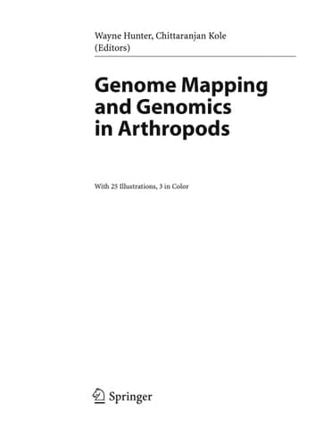 Genome Mapping and Genomics in Arthropods