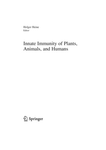 Innate Immunity of Plants, Animals and Humans (Nucleic Acids and Molecular Biology, 21)