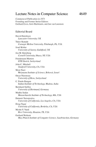 Computer Science - Theory and Applications Second International Symposium on Computer Science in Russia, CSR 2007, Ekaterinburg, Russia, September 3-7, 2007, Proceedings