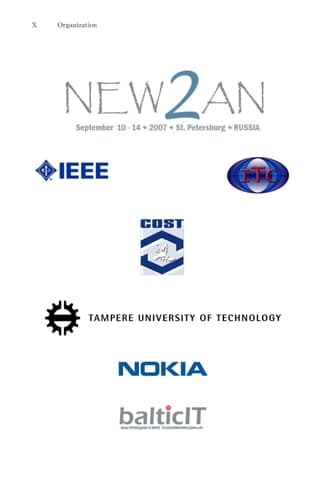 Next Generation Teletraffic and Wired/Wireless Advanced Networking 7th International Conference, NEW2AN 2007, St. Petersburg, Russia, September 10-14, 2007, Proceedings