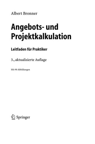 Angebots- und Projektkalkulation Leitfaden für Praktiker