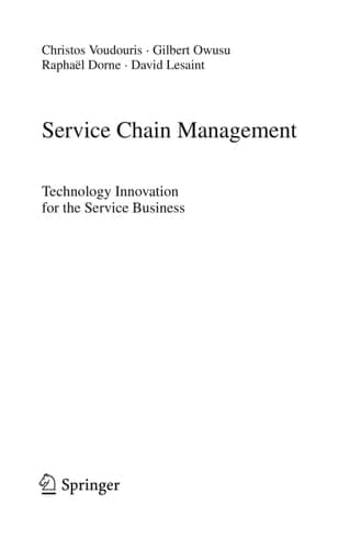 Service Chain Management Technology Innovation for the Service Business
