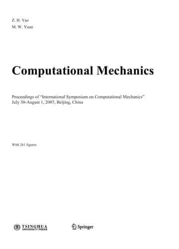 Computational Mechanics Proceedings of the 2007 International Symposium on Computational Mechanics in Beijing