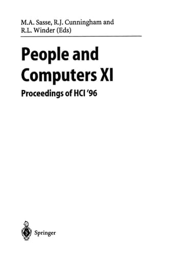 People and Computers XI Proceedings of HCI’96