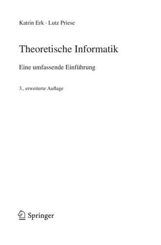 Theoretische Informatik Eine umfassende Einführung