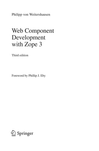 Web Component Development with Zope 3