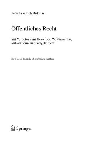 Öffentliches Recht mit Vertiefung im Gewerbe-, Wettbewerbs-, Subventions- und Vergaberecht