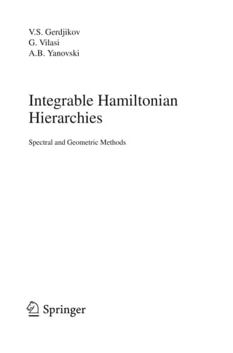 Integrable Hamiltonian Hierarchies Spectral and Geometric Methods
