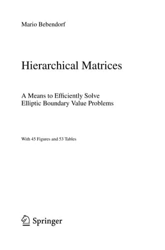 Hierarchical Matrices A Means to Efficiently Solve Elliptic Boundary Value Problems