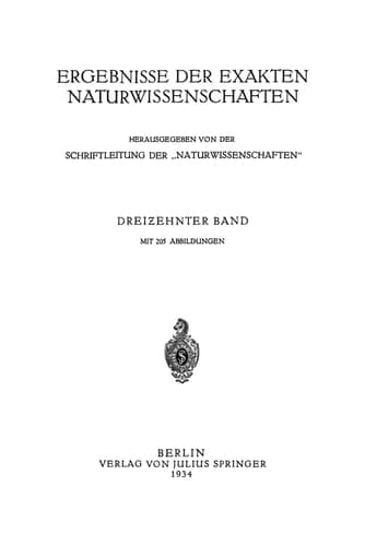 Springer Tracts in Modern Physics 13