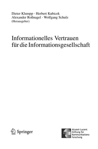 Informationelles Vertrauen für die Informationsgesellschaft