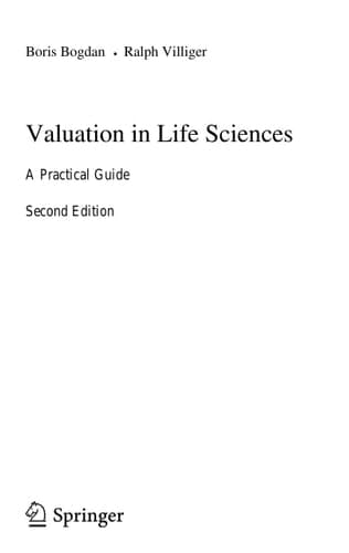 Valuation in Life Sciences A Practical Guide
