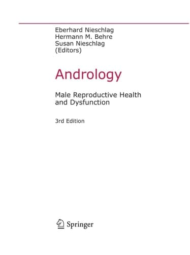 Andrology Male Reproductive Health and Dysfunction