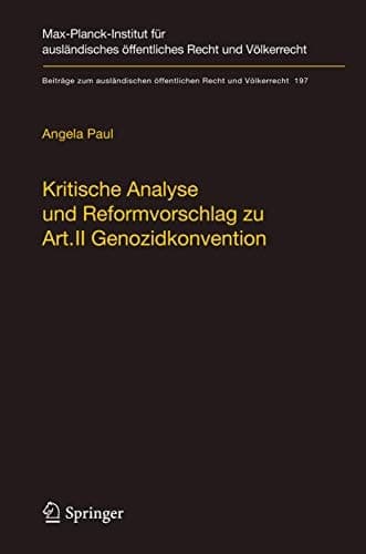 Kritische Analyse und Reformvorschlag zu Art. II Genozidkonvention