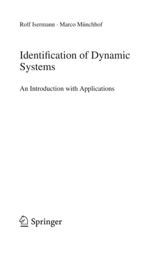 Identification of Dynamic Systems: An Introduction with Applications