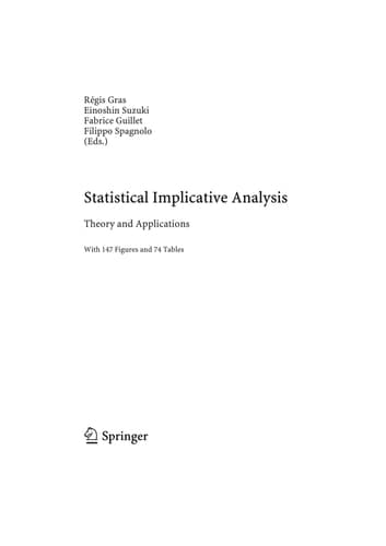 Statistical Implicative Analysis Theory and Applications