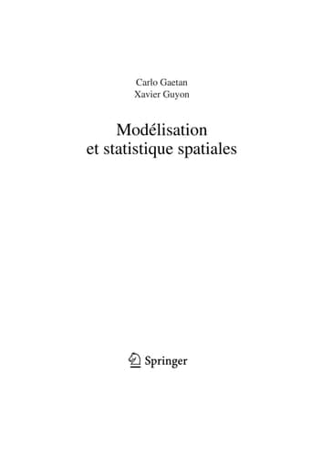 Modélisation et statistique spatiales