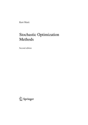 Stochastic Optimization Methods