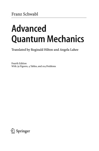 Advanced Quantum Mechanics