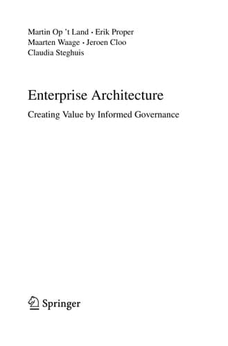 Enterprise Architecture Creating Value by Informed Governance