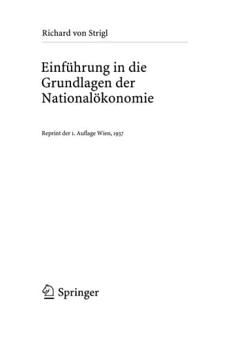 Einführung in die Grundlagen der Nationalökonomie