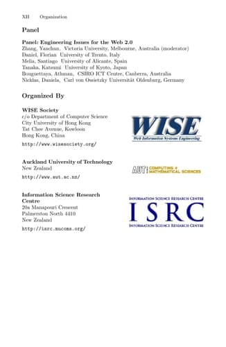 Web Information Systems Engineering - WISE 2008 9th International Conference, Auckland, New Zealand, September 1-3, 2008, Proceedings
