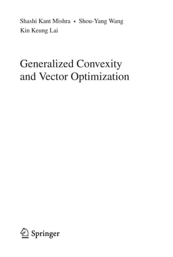Generalized Convexity and Vector Optimization