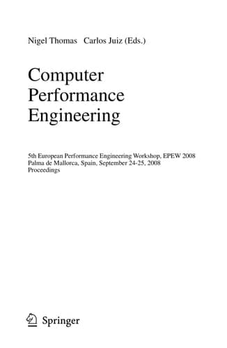 Computer Performance Engineering 5th European Performance Engineering Workshop, EPEW 2008, Palma de Mallorca, Spain, September 24-25, 2008, Proceedings