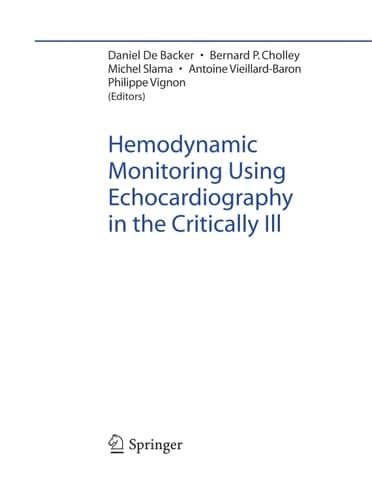 Hemodynamic Monitoring Using Echocardiography in the Critically Ill