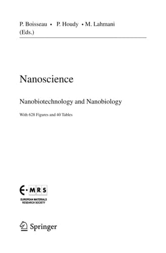 Nanoscience Nanobiotechnology and Nanobiology
