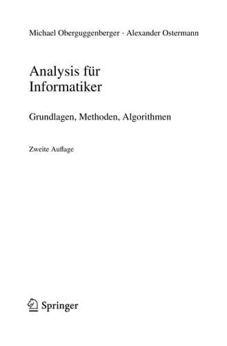 Analysis für Informatiker: Grundlagen, Methoden, Algorithmen (eXamen.press) (German Edition)