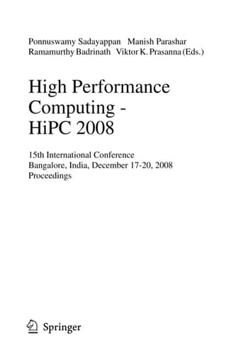 High Performance Computing - HiPC 2008 15th International Conference, Bangalore, India, December 17-20, 2008, Proceedings