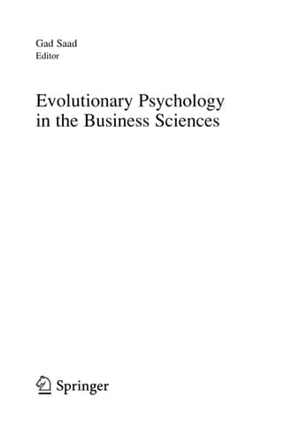 Evolutionary Psychology in the Business Sciences