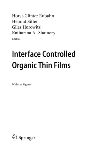 Interface Controlled Organic Thin Films