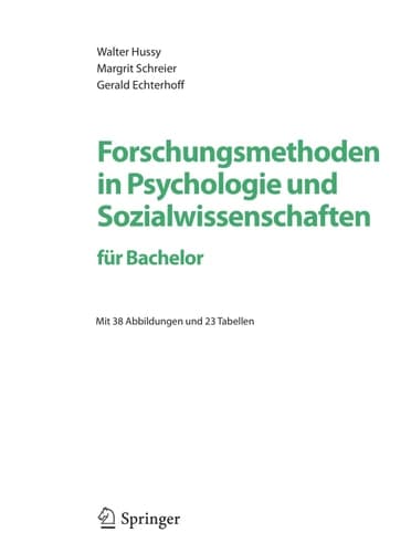 Forschungsmethoden in Psychologie und Sozialwissenschaften - für Bachelor