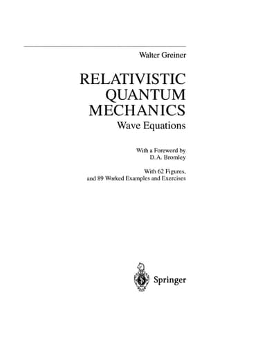 Relativistic Quantum Mechanics: Wave Equations