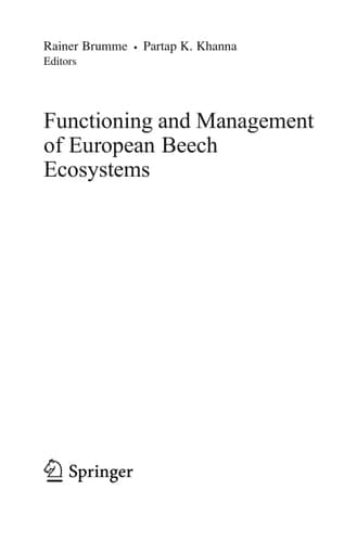 Functioning and Management of European Beech Ecosystems